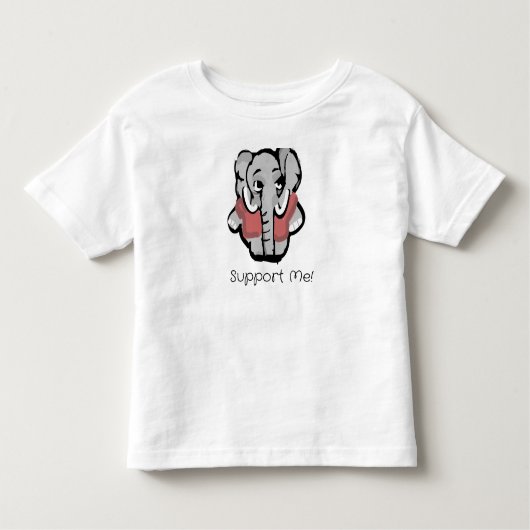 Support Me Elephant Kinder Shirts (Voorkant)