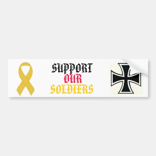SUPPORT OUR  SOLDIERS BUMPERSTICKER (Voorkant)