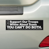 "Support Our Troops"-Bumpersticker, wit op Blac Bumpersticker (Op auto)