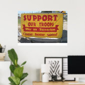 "Support Our Troops" Sign, Hawthorne, Nevada Poster (Thuiskantoor)