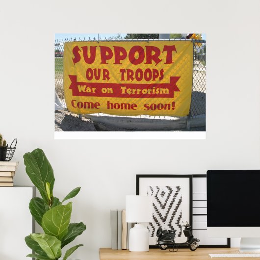"Support Our Troops" Sign, Hawthorne, Nevada Poster (Thuiskantoor)