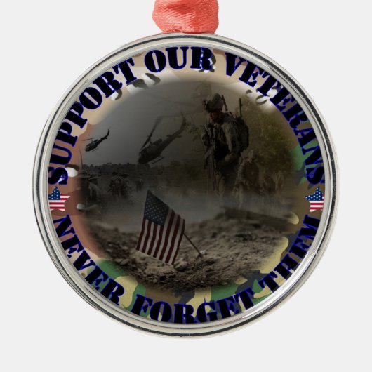 Support our Veterans ... USA Metalen Ornament (Voorkant)