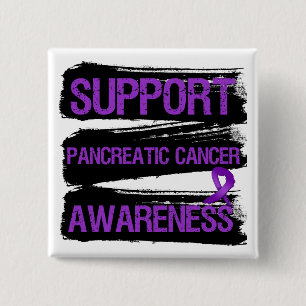 Support Pancreatic Cancer Awareness Grunge Vierkante Button 5,1 Cm