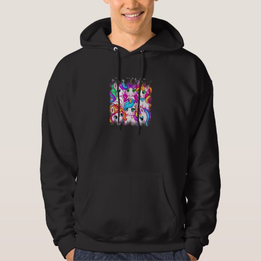 SUPPORT PINK UNICORN SQUAD  CUTE TEAM HOODIE (Voorkant)