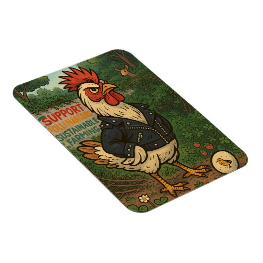 Support Polinators Cool Rooster in Leather Jacket Magneet (Rechterzijde)
