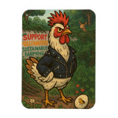 Support Polinators Cool Rooster in Leather Jacket Magneet (Verticaal)