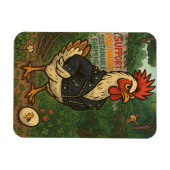 Support Polinators Cool Rooster in Leather Jacket Magneet (Horizontaal)