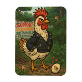 Support Polinators Cool Rooster in Leather Jacket Magneet (Verticaal)