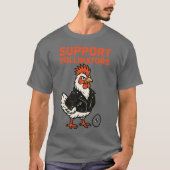 Support Polinators Cool Rooster in Leather Jacket T-shirt (Voorkant)