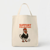 Support Polinators Cool Rooster in Leather Jacket Tote Bag (Voorkant)