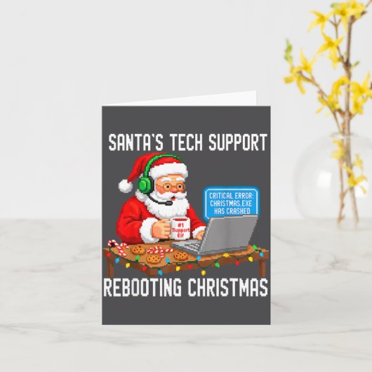 Support Rebooting Tech Santa's Smile Kaart (Gele Bloem)
