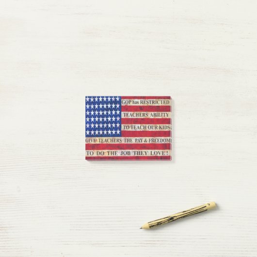 Support & Respect Our Teachers! Post-it® Notes (Op bureau)