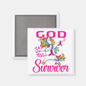 Support roze Ribbon Grace God Survivor Breast Magneet (Voorkant / Achterkant)