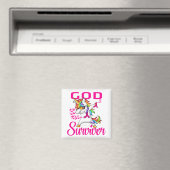 Support roze Ribbon Grace God Survivor Breast Magneet (Insitu (Vaatwasser))