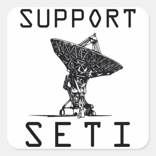 Support SETI Vierkante Sticker (Voorkant)