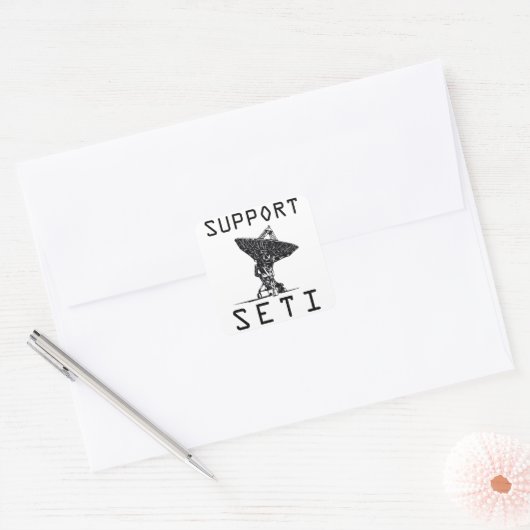 Support SETI Vierkante Sticker (Envelop)