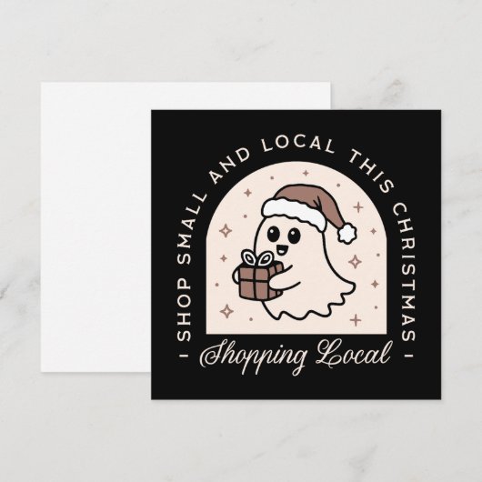 Support shop kleine lokale kerstcadeau geven feestdagenkaart (Voorkant / Achterkant)