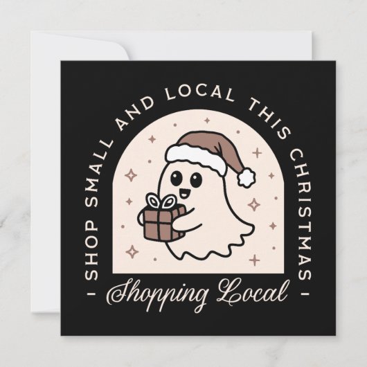 Support shop kleine lokale kerstcadeau geven feestdagenkaart (Voorkant)