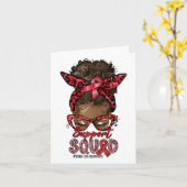 Support Squad Afro Messy Bun Leopard Sickle Cell A Kaart (Gele Bloem)