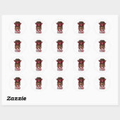 Support Squad Afro Messy Bun Leopard Sickle Cell A Ronde Sticker (Vel)
