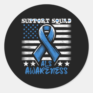 Support Squad ALS Awareness Month Amerikaanse vlag Ronde Sticker