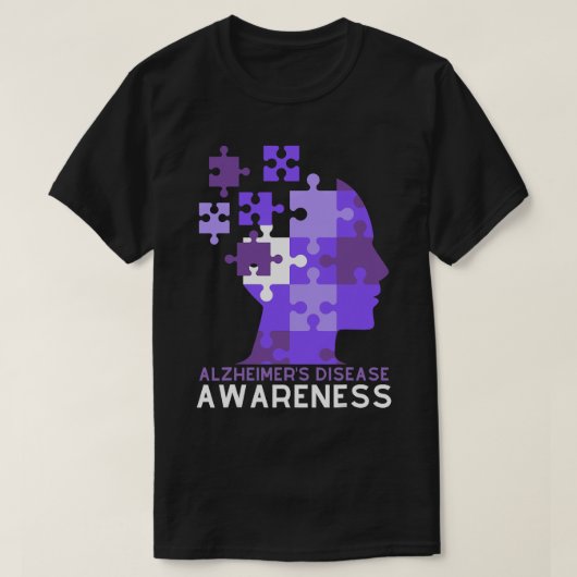 Support Squad Alzheimer's Awareness Paarse Ribbon T-shirt (Design voorkant)