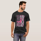 Support Squad American Flag Pink Ribbon Breast T-shirt (Voorkant volledig)