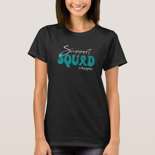 Support Squad Anaphylaxis Awareness Teal Ribbon   T-shirt (Voorkant)
