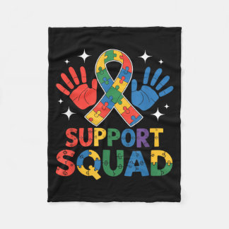 Support Squad Autism Awareness Ribbon Fleece Deken