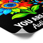 Support squad autism awareness ribbon sunflower poster (Hoek)