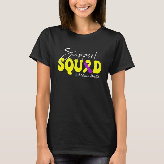 Support Squad Autoimmune Hepatitis Awareness Yello T-shirt (Voorkant)