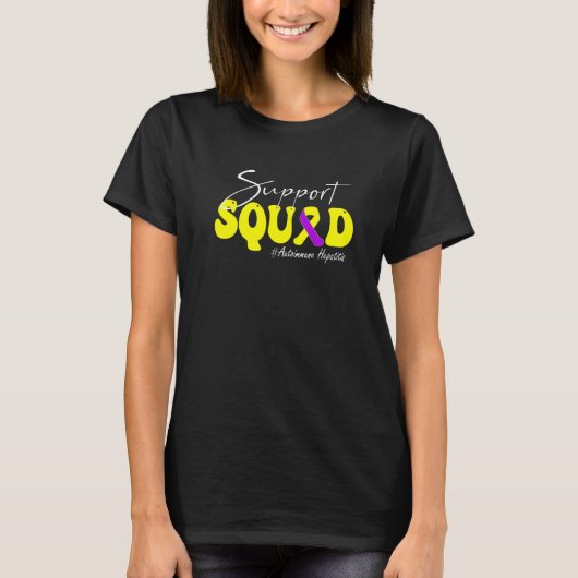 Support Squad Autoimmune Hepatitis Awareness Yello T-shirt (Voorkant)