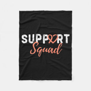 Support Squad baarmoederkanker liefde hart perzik Fleece Deken