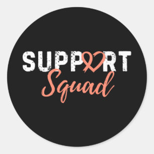 Support Squad baarmoederkanker liefde hart perzik Ronde Sticker