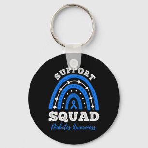 Support Squad Blue Ribbon T1d Type 1 diabetes Awar Sleutelhanger