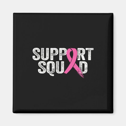 Support Squad Borstkanker Awareness Month Pink W Magneet (Voorkant)