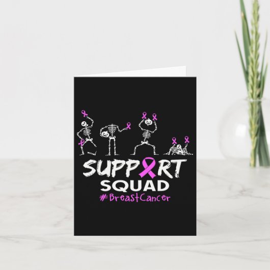 Support Squad Borstkanker Awareness Skeleton Hall Kaart (Voorkant)
