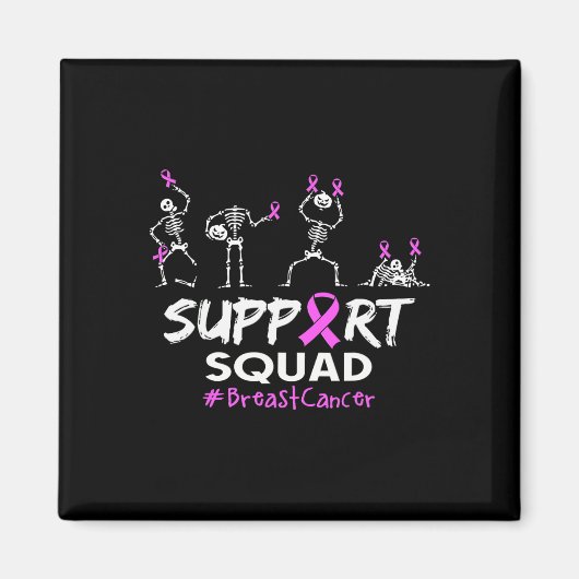 Support Squad Borstkanker Awareness Skeleton Hall Magneet (Voorkant)