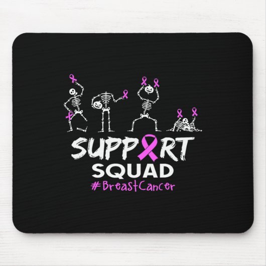 Support Squad Borstkanker Awareness Skeleton Hall Muismat (Voorkant)