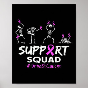 Support Squad Borstkanker Awareness Skeleton Hall Poster