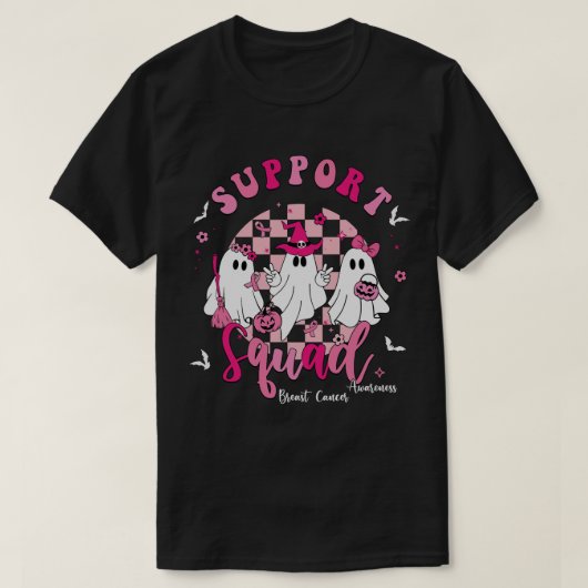 Support Squad Borstkanker Bewustzijn Ghost Hallow T-shirt (Design voorkant)
