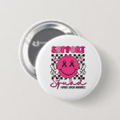 Support Squad Borstkanker Bewustzijn Glimlach Face Ronde Button 5,7 Cm (Voorkant /achterkant)