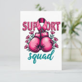 Support Squad Borstkanker Bewustzijn Handschoenen Bedankkaart (Staand voorkant)