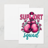 Support Squad Borstkanker Bewustzijn Handschoenen Bedankkaart (Voorkant / Achterkant)