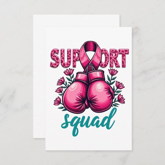 Support Squad Borstkanker Bewustzijn Handschoenen  Bedankkaart (Voorkant / Achterkant)