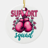 Support Squad Borstkanker Bewustzijn Handschoenen  Keramisch Ornament (Voorkant)