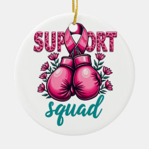 Support Squad Borstkanker Bewustzijn Handschoenen  Keramisch Ornament