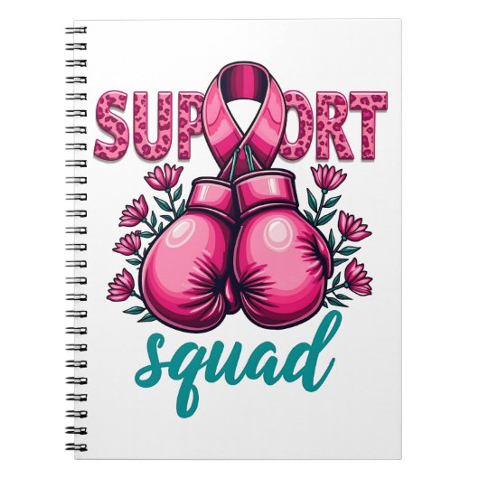 Support Squad Borstkanker Bewustzijn Handschoenen Notitieboek (Voorkant)