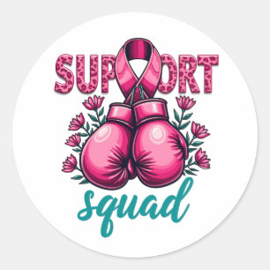 Support Squad Borstkanker Bewustzijn Handschoenen  Ronde Sticker