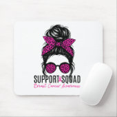 Support Squad Borstkanker Bewustzijn Messy Bun Pi Muismat (Met muis)